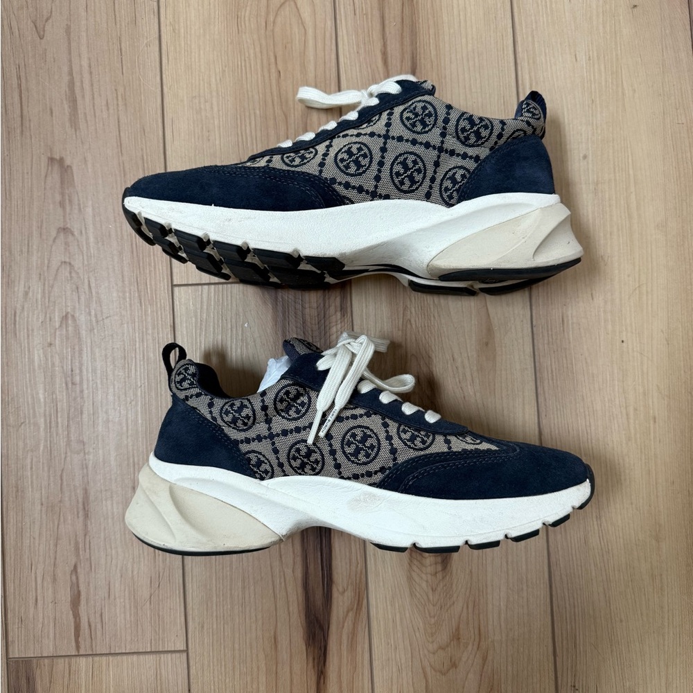 Tory Burch NAVY T MONOGRAM Sneaker - Picture 2 of 6